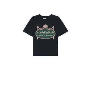 Rhude 'Riviera' Black Graphic Tee Size S
